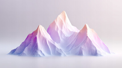 Colorful abstract pastel mountain shapes with soft textures and surreal forms in 3D design