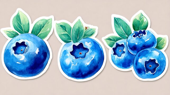 cute blueberry fruit sticker images