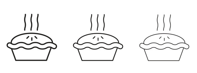 Pie icon in linear versions. Editable line