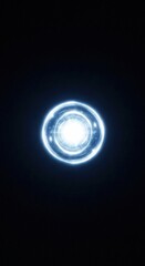 Blue planet Earth, moon, and sun glow in the dark sky, an astronomy illustration of a solar eclipse