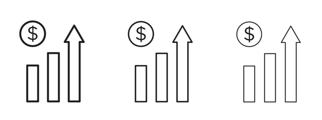 Chat arrow grow icon in linear versions. Editable line