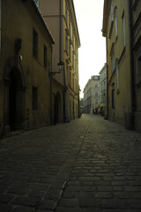 Morning street of Krakow's market square