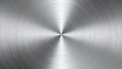 Brushed Aluminum Surface with Radial Pattern and Soft Sheen in Metallic Silver Background