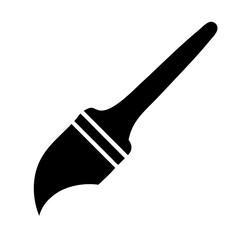 Vector art of a simple black silhouette of a paint brush, representing art, creativity, and artistic expression