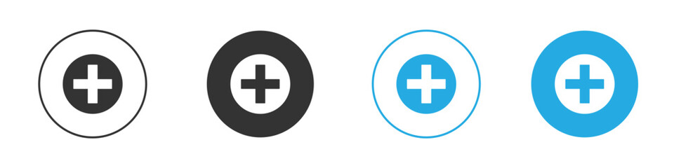 Plus icon. glyph vector icons collection