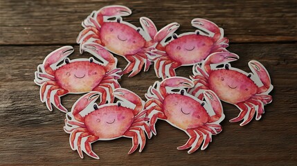 cute crab face sticker image