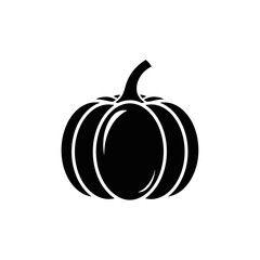 Simple Black Silhouette of a Pumpkin.