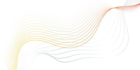 Abstract dynamic flowing wave pattern lines with a gradient of Creating Flowing Motion colors on a clean white background.