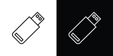 USB pendrive icon design template with outline style
