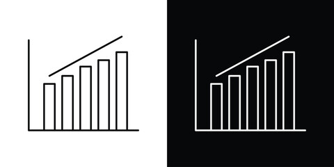 Stats icon design template with outline style