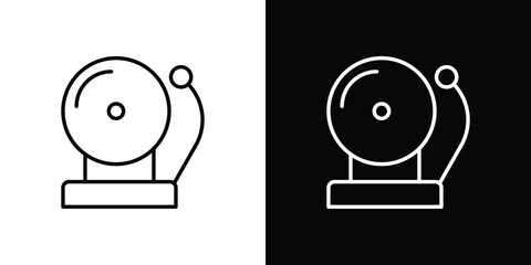 School bell icon design template with outline style