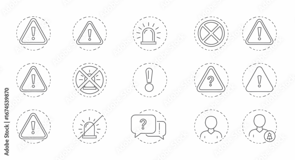 Aufkleber collection of warning and alert icons featuring triangles exclamation marks and forbidden symbols fo