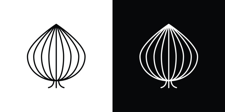 Onion icon design template with outline style