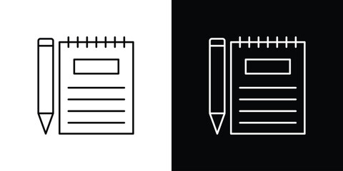 Notebook icon design template with outline style