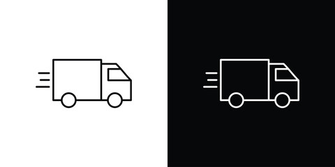 Moving truck icon design template with outline style