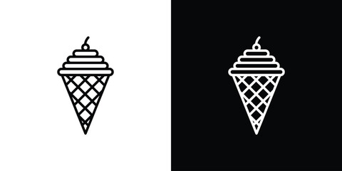 Ice cream icon design template with outline style