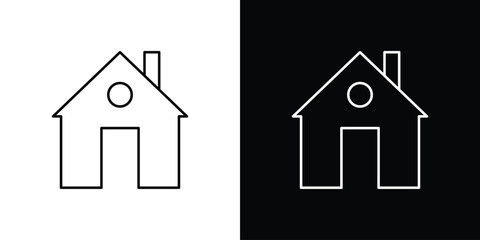 Home icon design template with outline style