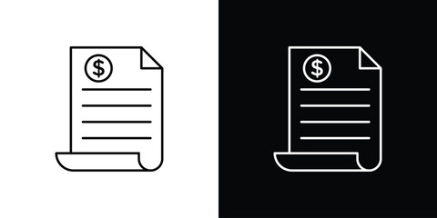 File invoice icon design template with outline style