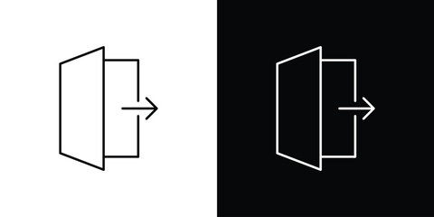 Exit icon design template with outline style