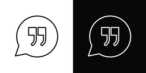 Fototapeta premium Comment quote icon design template with outline style