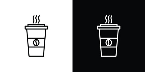 Coffee icon design template with outline style
