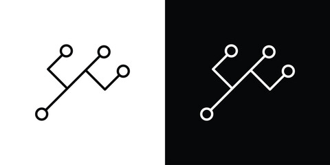 Code branch icon design template with outline style