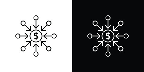 Centralized icon design template with outline style