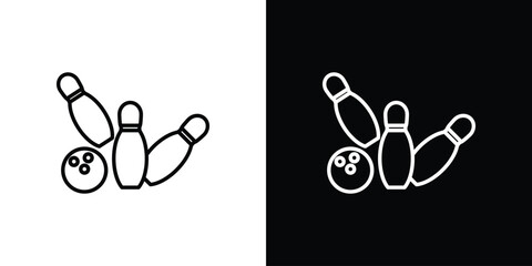 Bowling icon design template with outline style