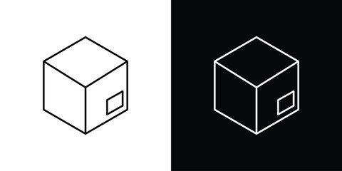 Box icon design template with outline style
