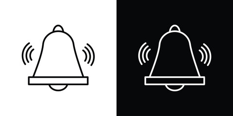 Bell ring icon design template with outline style