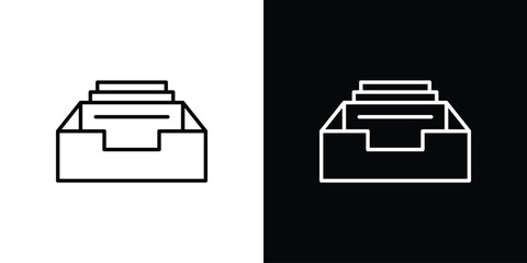 Archive icon design template with outline style