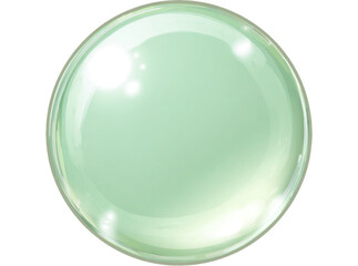 Shiny pale green orb glass sphere bubble ball, Isolated On Transparent Background