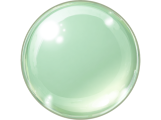 Shiny pale green orb glass sphere bubble ball, Isolated On Transparent Background