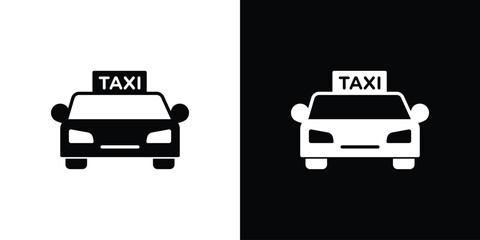 Taxi icon. filled flat sign for mobile concept and web