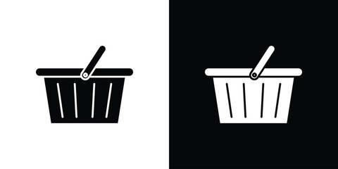 Shopping basket icon. filled flat sign for mobile concept and web