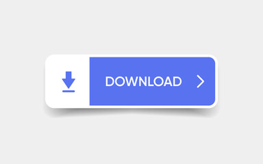 3D download button icon. Upload icon. Down arrow bottom side symbol. Click here button. Save cloud icon push button for UI UX, website, mobile application.