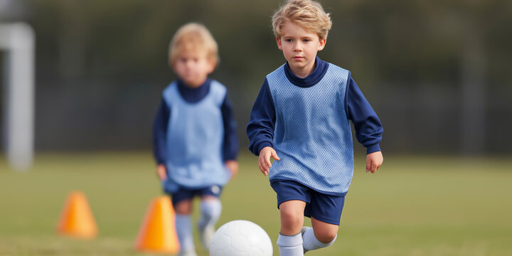Children's soccer practice local field sports outdoor action