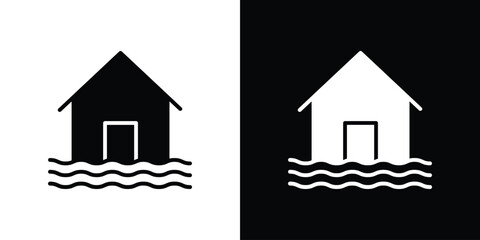 House flood icon. filled flat sign for mobile concept and web