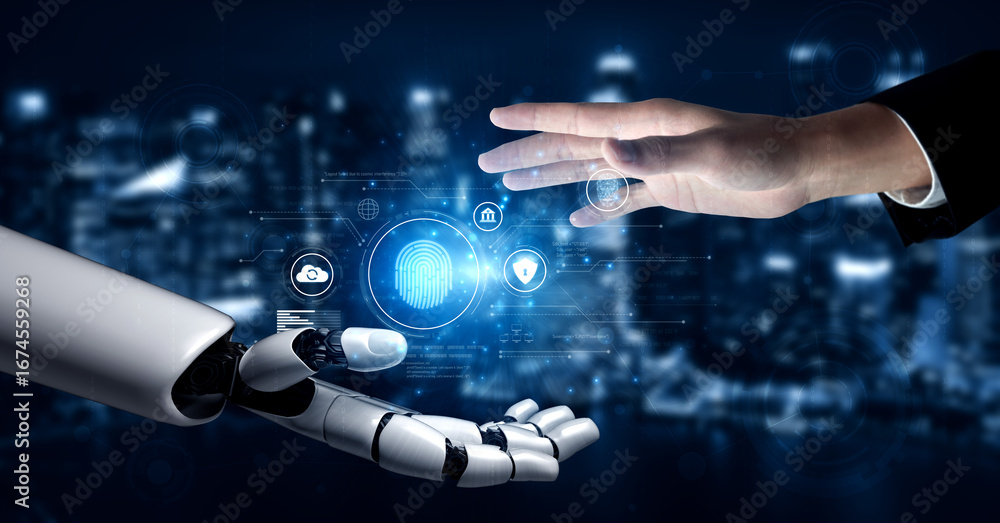 Poster ai enhances biometric identity authentication with fingerprint and facial recognition to ensure secu
