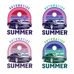 Retro Vintage Car Summer Automotive Badge Logo