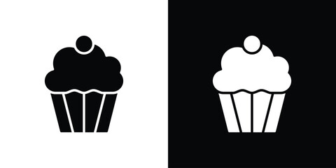 Cupcake icon. filled flat sign for mobile concept and web