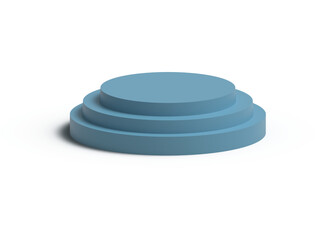 blue podium on transparent background 3D rendering
