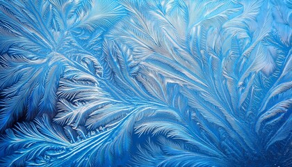 icy blue frost texture with delicate crystalline details forming intricate patterns creating a refreshing and winter inspired abstract look