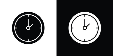 Clock two icon. filled flat sign for mobile concept and web