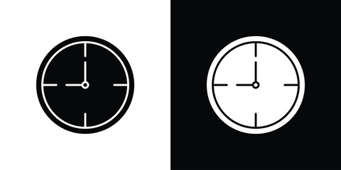 Clock icon. filled flat sign for mobile concept and web