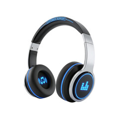 Wireless headphones with customer support icons