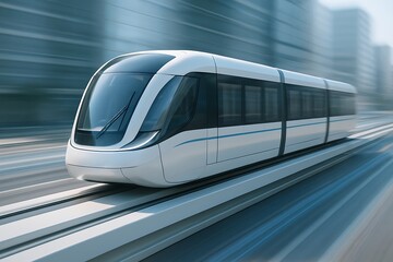 Fototapeta premium Experience the Future: High-Speed Transportation for Urban Mobility and Sustainable Travel Solutions for Modern Cities and Infrastructure Projects