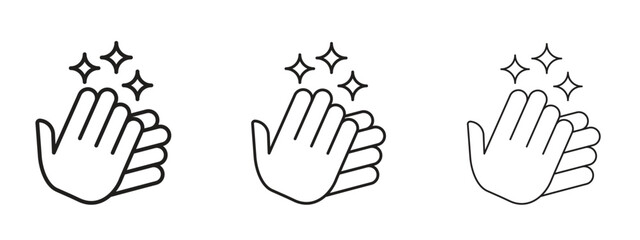 Wash your hands icon in linear versions. Editable line