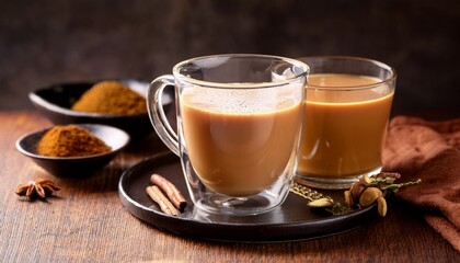 classic teh tarik alongside spiced chai non enhanced image