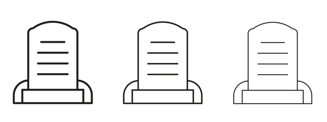 Tombstone icon in linear versions. Editable line